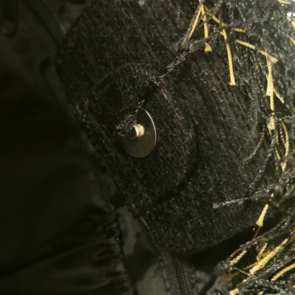 Gold fringe canvas shoulder bag - Picture 8 of 8